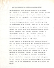 Document - Manuscript, Robin Boyd, The New Strength in Australian Architecture