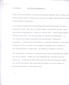 Document - Manuscript, Robin Boyd, Canberra, 1967