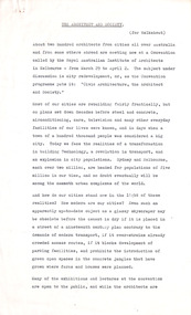 Document - Manuscript, Robin Boyd, The Architect and Society