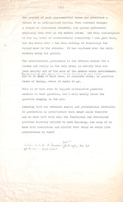 Document - Manuscript, Robin Boyd, "the revival of such..."(What shape would we like architecture to take?)