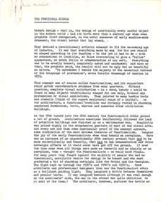 Document - Manuscript, Robin Boyd, The Functional Riddle