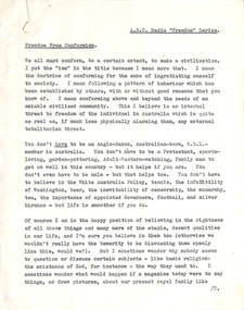 Document - Manuscript, Robin Boyd, Freedom From Conformism, 1962
