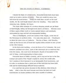 Document - Manuscript, Robin Boyd, The Sad State of India’s `Canberra', 1964