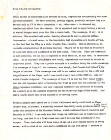 Document - Manuscript, Robin Boyd, The Value of Expos