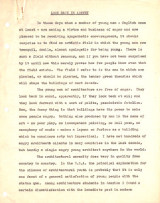 Document - Manuscript, Look Back in Apathy, 1958