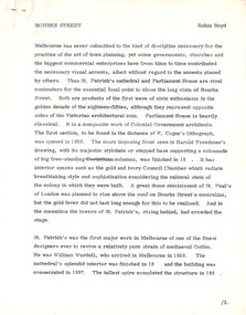 Document - Manuscript, Robin Boyd, Bourke Street, 1966