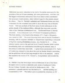 Document - Manuscript, Robin Boyd, Bourke Street, 1966