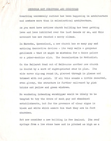 Document - Manuscript, Churches Get Curiouser and Curiouser, 1965