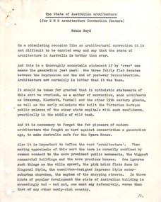 Document - Manuscript, Robin Boyd, The State of Australian Architecture