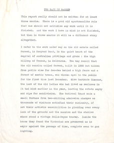 Document - Manuscript, Robin Boyd, The Rape of Nareeb, 1965