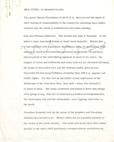 Document - Manuscript, Robin Boyd, Sick Cities by Mitchell Gordon