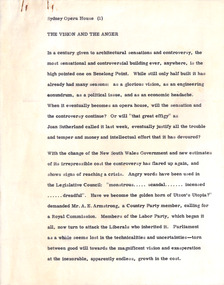 Document - Manuscript, Robin Boyd, The Vision and the Anger, 1965