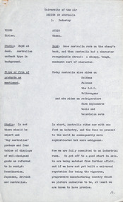 Document - Script, Robin Boyd, University of the Air. Design in Australia 3. Industry, 1964
