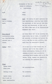 Document - Script, Robin Boyd, University of the Air. Design in Australia 4. Architecture, 1964