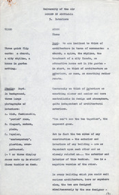 Document - Script, University of the Air. Design in Australia 5. Architecture, 1964