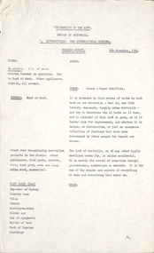 Document - Script, Robin Boyd, University of the Air. Design in Australia 1. The International blender. Working Script, 06.11.1964