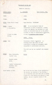 Document - Script, Robin Boyd, University of the Air. Design in Australia. 5. Interiors. Working Script, 24.11.1964