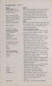 Document - Script, Robin Boyd, The Flying Dogtor. Episode 3. 
Extra to Episode 3 on last page, 1963