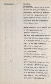 Document - Script, Robin Boyd, The Flying Dogtor. Episode 18 The Visitors, 1963