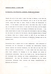 Document - Speech, Professor George Seddon, Graduation address, 12.04.1986