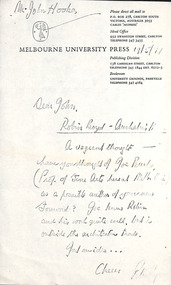 Letter, Peter Ryan, Melbourne University Press to Penguin, 19.05.1977