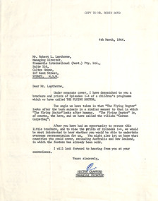 Letter, Hector Crawford to Robert Lapthorne, 04.03.1964