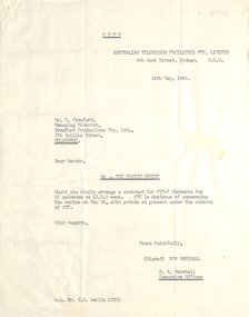 Letter, Ron Marshall, Ron Marshall to Hector Crawford, 18.05.1964