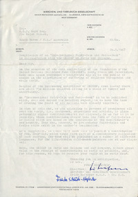 Letter, Erich Hofacker, Marchen und Fabelbuch to Robin Boyd, 20.05.1967