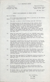 Document, F&T Industries, Circular to Shareholders, 04.06.1971