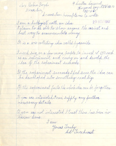 Letter, CS Ticehurst, CS Ticehurst to Robin Boyd, 29.11.1967
