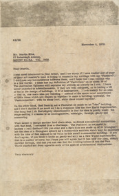 Letter, Robin Boyd, Robin Boyd to Martin Elks, 09.11.1970