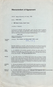 Document - Contract, Living in Australia, 24.06.1970
