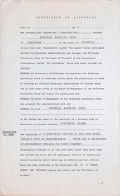 Document - Contract, Melbourne University Press and Patricia Boyd, 1972