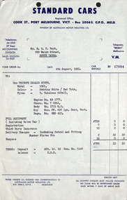 Document - Car Purchase, Standard Cars, 04.08.1961