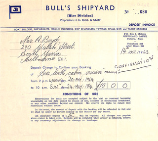 Document - Invoice, Bull's Shipyard, 14.10.1963