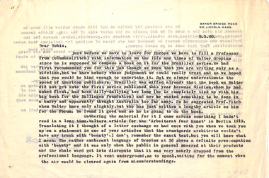 Letter, Ise Gropius, 05.05.1960