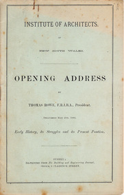 Booklet, Institute of Architects of NSW Opening Address