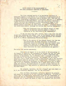 Document, Brief history of the establishment of The Royal Australian Institute of Architects