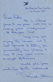 Letter, Bernard Callum to Robin Boyd, 12.06.1971