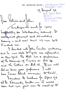 Letter, Noel, 27.08.1976