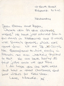 Letter, Mandie Boyd, Mandie Boyd to Gram and Poppa, c. 1966