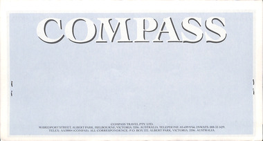 Document, Compass travel, Itinerary for Mr and Mrs J Davies, 25.08.1989