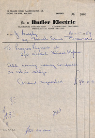 Document - Invoice, Butler Electric, 1959