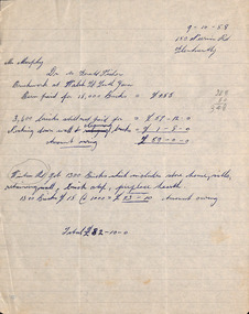 Document - Invoice, Gerald Fisher, 1958