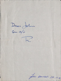 Document, Robin Boyd, Robin Boyd to John Murphy