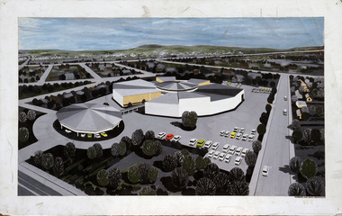 Drawing - Aerial Perspective, Rola Factory, Nunawading