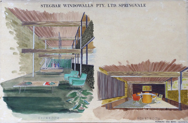 Drawing - Interior Perspective, Robin Boyd, Stegbar Windowalls, Springvale