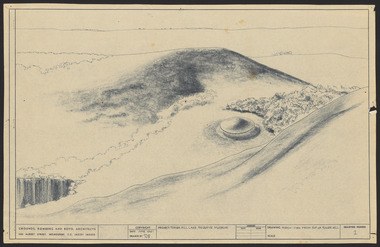 Drawing - Aerial perspective, Tower Hill Lake Reserve Museum, Jun-61