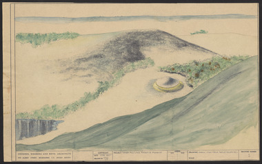 Drawing - Aerial perspective, Tower Hill Lake Reserve Museum, Jun-61
