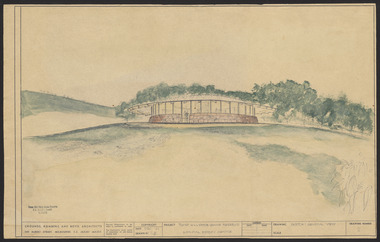 Drawing - External perspective, Tower Hill Lake Reserve Museum, Jun-61